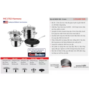 Bộ nồi inox EUROSUN MC1702-Harmony