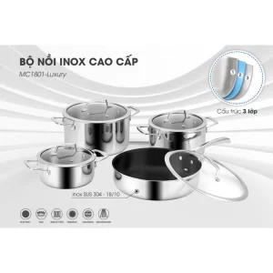 Bộ nồi inox EUROSUN MC1801-Luxury