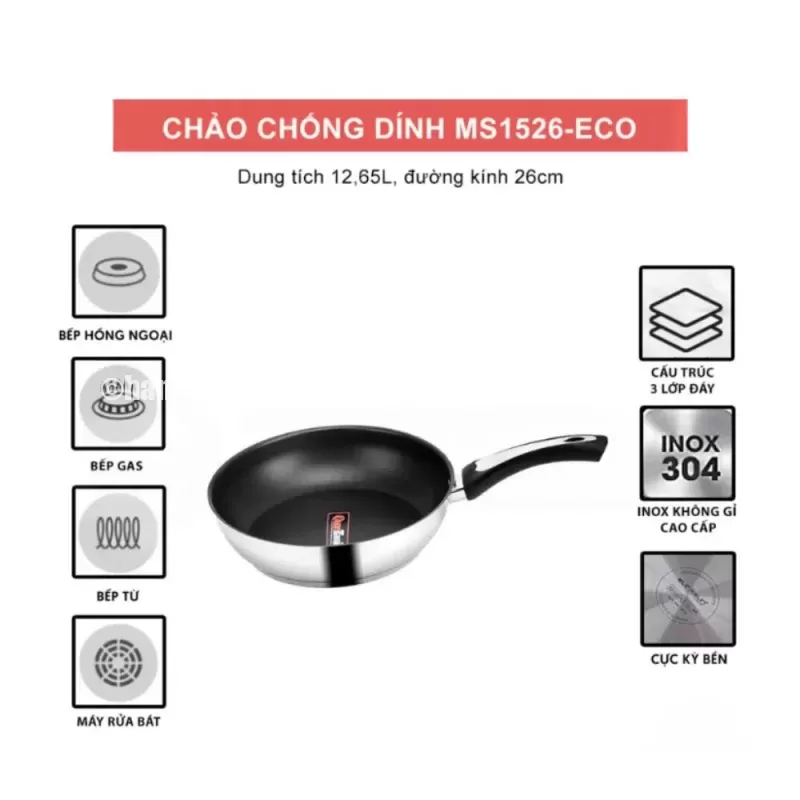 Chảo chống dính EUROSUN MS1526-ECO