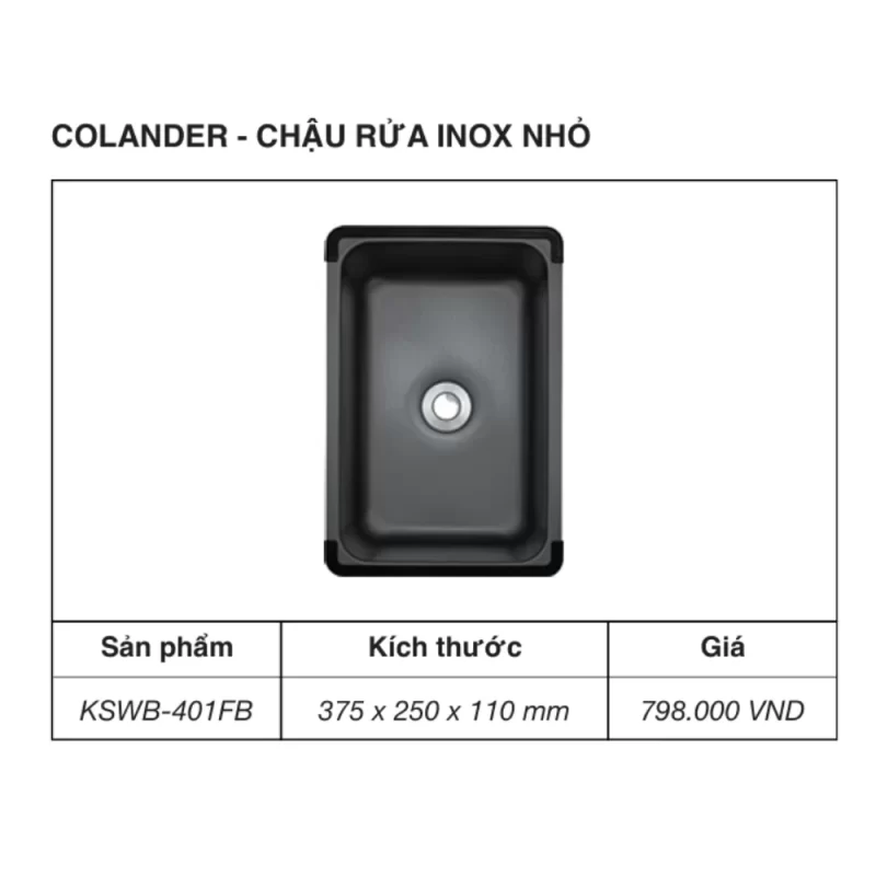 Chậu rửa bát nhỏ KLUGER KSWB-401FB 17 Chậu rửa bát nhỏ KLUGER KSWB-401FB