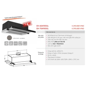Máy hút mùi EUROSUN EH-60AF85GL