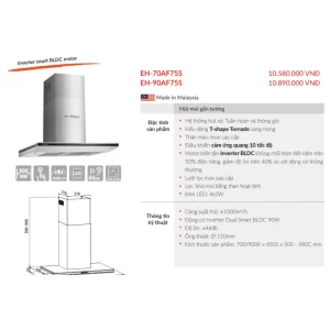 Máy hút mùi EUROSUN EH-90AF75S