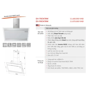 Máy hút mùi EUROSUN EH-90CN78W