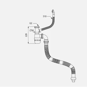 Siphon chậu rửa bát 1 hố KLUGER KSP-301