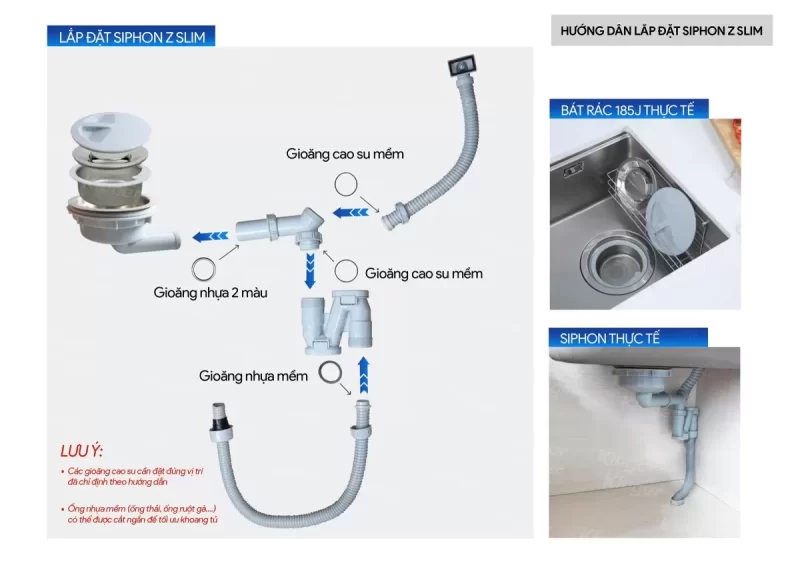 Siphon chậu rửa bát 1 hố Kluger Z-SLIM 7 Siphon chậu rửa bát 1 hố Kluger Z-SLIM
