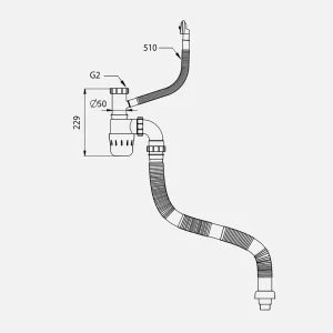 Siphon chậu rửa bát 2 hố Kluger KSP-302