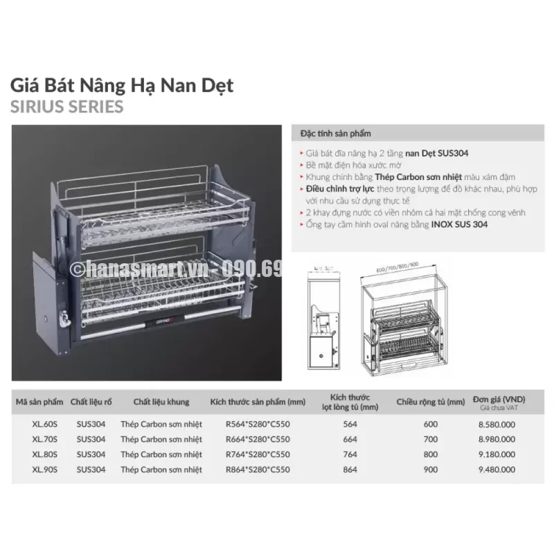 Giá bát nâng hạ GrandX XL.70S - gia bat nang ha grandx xl 70s5