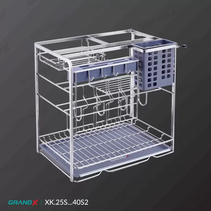 Giá đựng chai lọ gia vị dao thớt GrandX XK.25S - gia dung chai lo gia vi dao thot grandx xk 25s 2