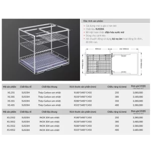 Giá đựng chai lọ gia vị GrandX XS.25S - gia dung chai lo gia vi grandx xs 25s 3