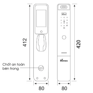 Khóa vân tay DEMAX EL910 GS APP WIFI, REMOTE tiêu chuẩn Đức - khoa van tay demax el910 gs app wifi remote tieu chuan duc3