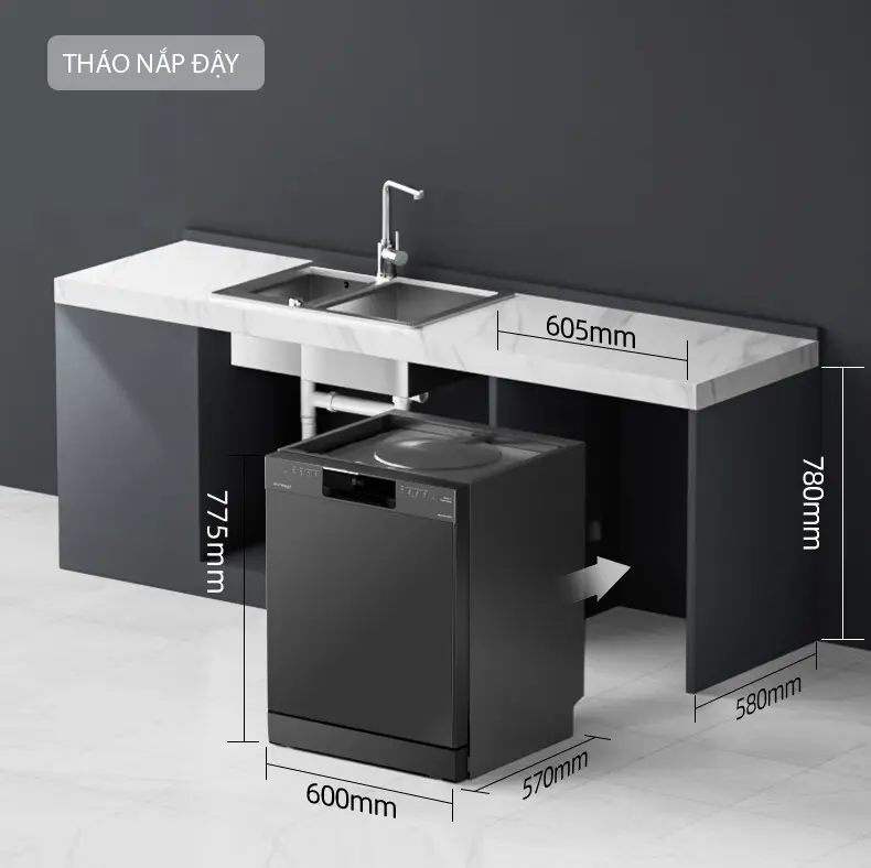 MÁY RỬA BÁT LẮP ĐỘC LẬP HOẶC ÂM TỦ EUROSUN SMS18EU79PRO 34 MÁY RỬA BÁT LẮP ĐỘC LẬP HOẶC ÂM TỦ EUROSUN SMS18EU79PRO