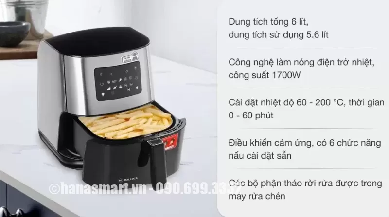 Nồi chiên không dầu Malloca MAF-06