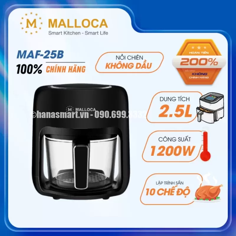 Nồi chiên không dầu Malloca MAF-25B - noi chien khong dau malloca maf 25b 2