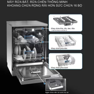 MÁY RỬA BÁT 16 BỘ SPELIER SP 16DWKT/B - 20833 khay may rua bat doc lap spelier sp 16dwkt b