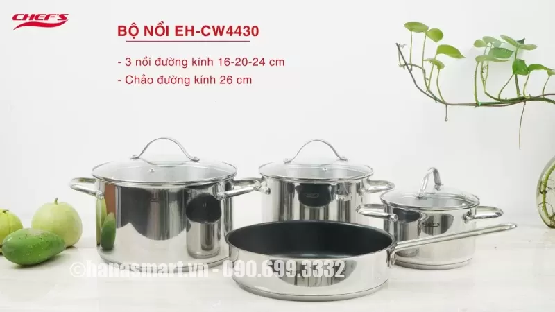 Bộ nồi inox Chef's EH-CW4430