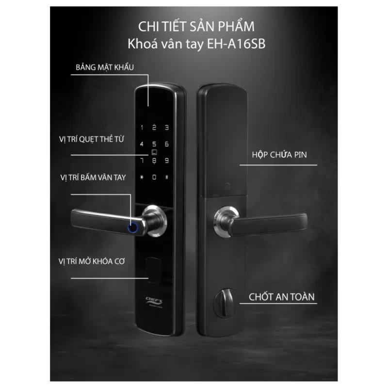 Khóa vân tay Chef's EH-A16SB 18 Khóa vân tay Chef's EH-A16SB