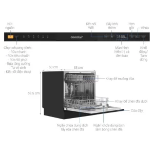 Máy rửa chén COMFEE CDW-8F60RB