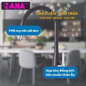 Vòi rửa bát KONOX Curva Black