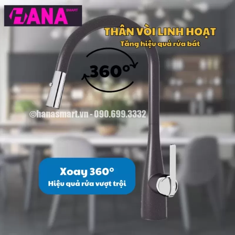 Vòi rửa bát KONOX Curva Black