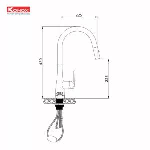 Vòi rửa bát KONOX Curva Black