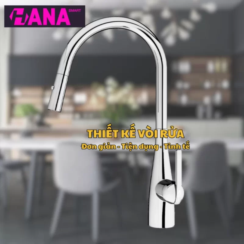 Vòi rửa bát KONOX Curva Chrome 17 Vòi rửa bát KONOX Curva Chrome