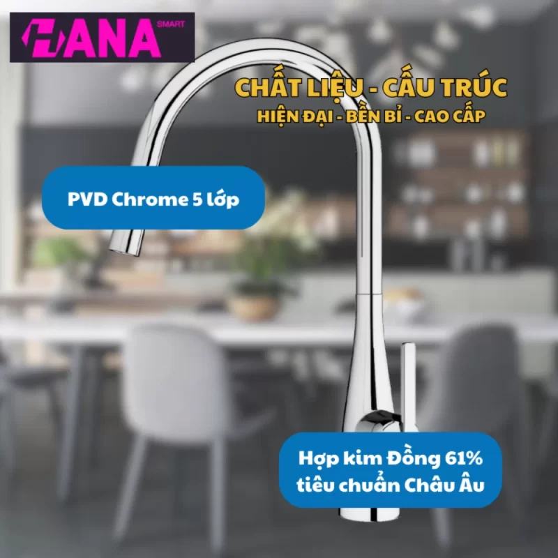 Vòi rửa bát KONOX Curva Chrome 20 Vòi rửa bát KONOX Curva Chrome