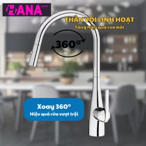 Vòi rửa bát KONOX Curva Chrome