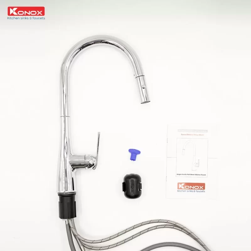 Vòi rửa bát KONOX Curva Chrome 23 Vòi rửa bát KONOX Curva Chrome