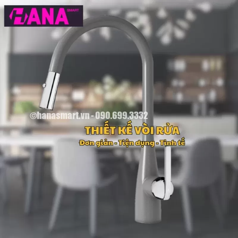 Vòi rửa bát KONOX Curva Grey