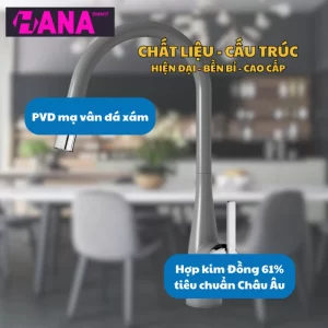 Vòi rửa bát KONOX Curva Grey