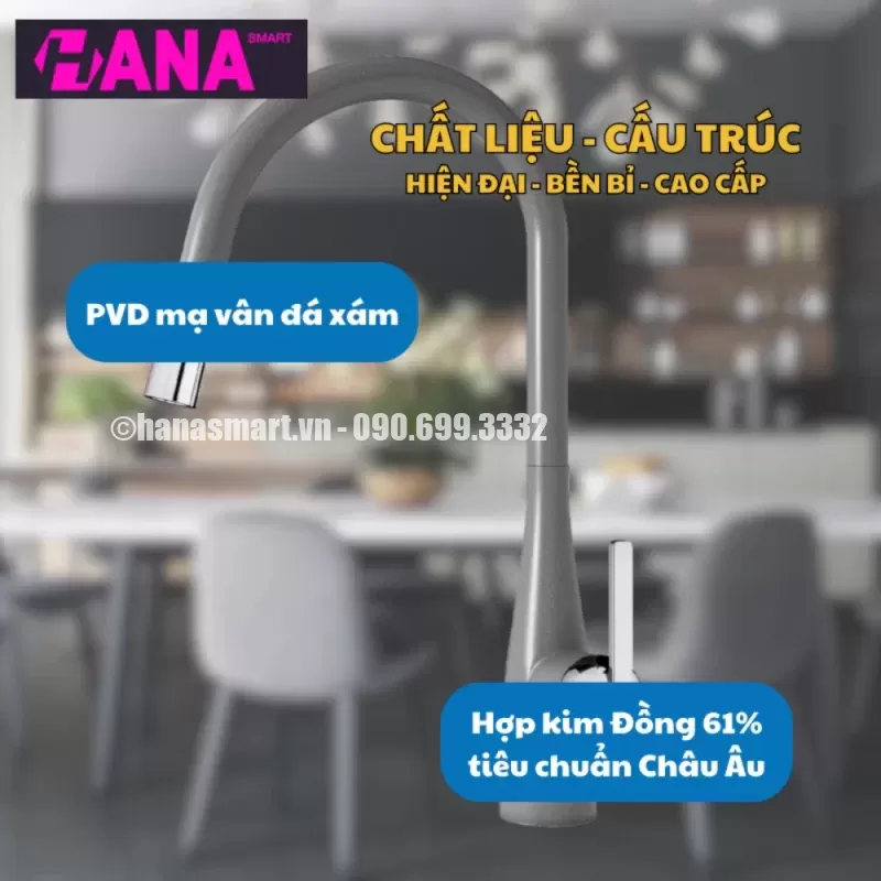 Vòi rửa bát KONOX Curva Grey