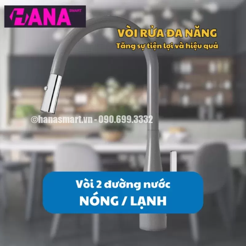 Vòi rửa bát KONOX Curva Grey