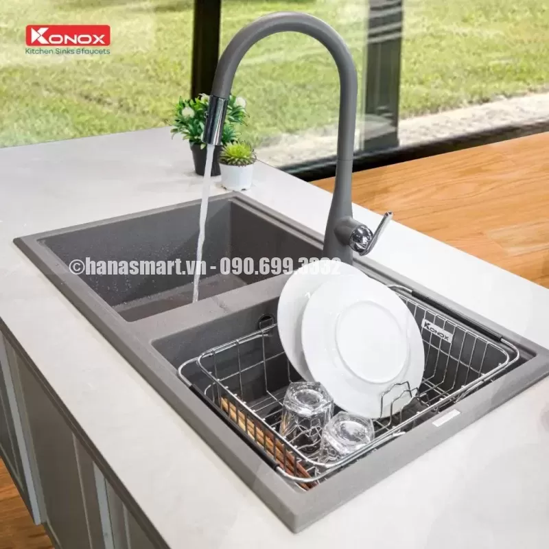 Vòi rửa bát KONOX Curva Grey