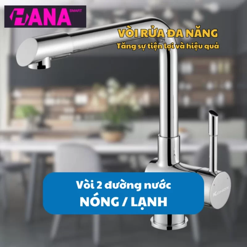 Vòi rửa bát KONOX Felix Chrome 18 Vòi rửa bát KONOX Felix Chrome