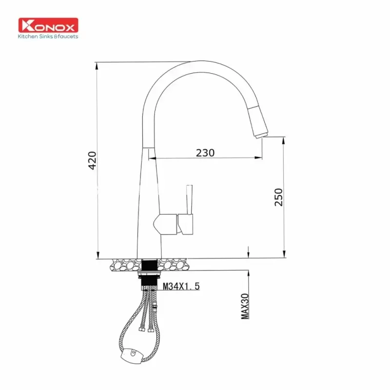 Vòi rửa bát KONOX KN1901B