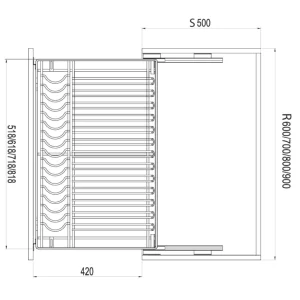 Giá bát đĩa tủ dưới GrandX XD.60M - gia bat dia tu duoi grandx xd 60m 4