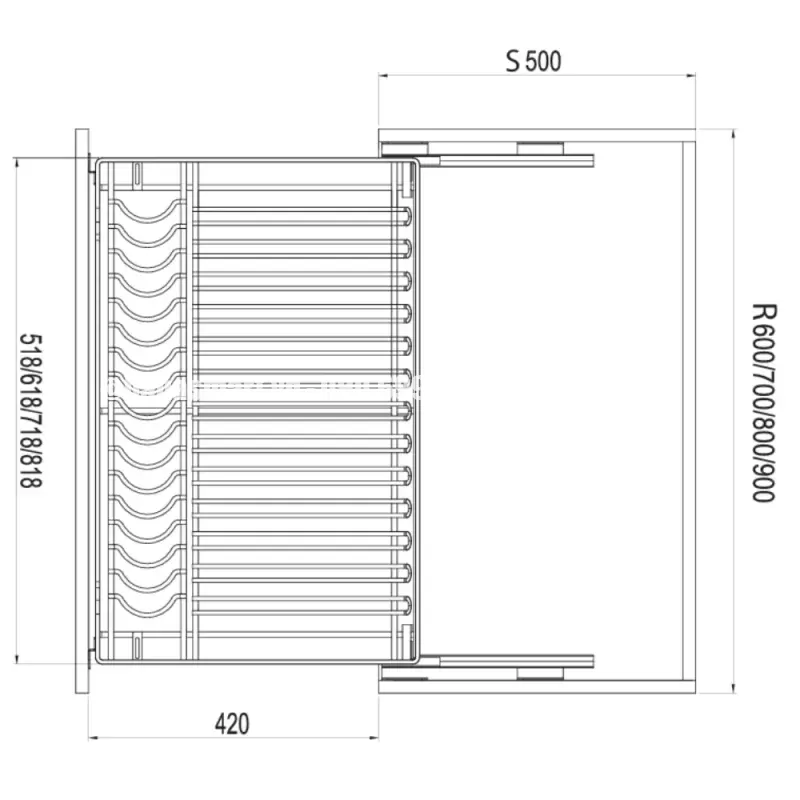 Giá bát đĩa tủ dưới GrandX XD.60M - gia bat dia tu duoi grandx xd 60m 4