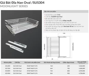 Giá bát đĩa tủ dưới GrandX XD.90M - gia bat dia tu duoi grandx xd 90m 2