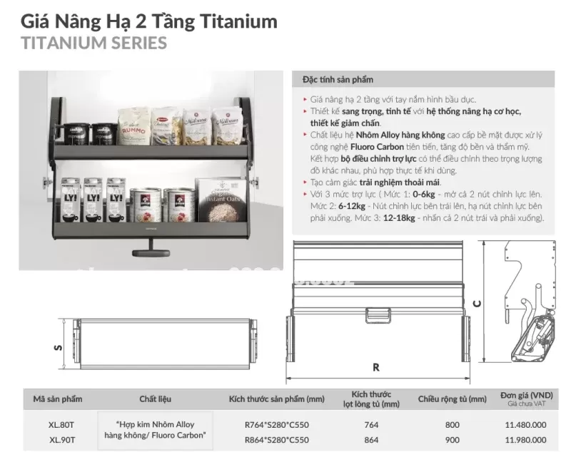 Giá nâng hạ 2 tầng GrandX XL.80T - gia nang ha 2 tang grandx xl 80t 1