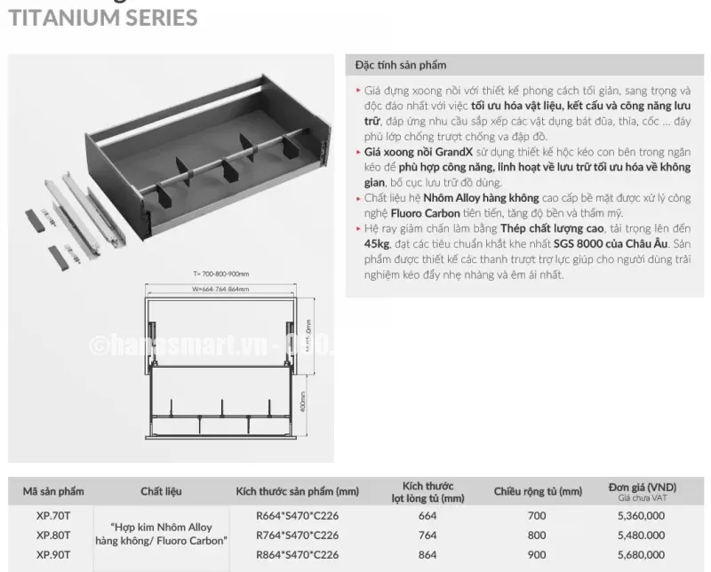 Giá xoong nồi GrandX XP.70T - gia xoong noi grandx xp 70t 3