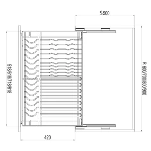 Giá xoong nồi tủ dưới GrandX XP.70M - gia xoong noi tu duoi grandx xp 70m 2