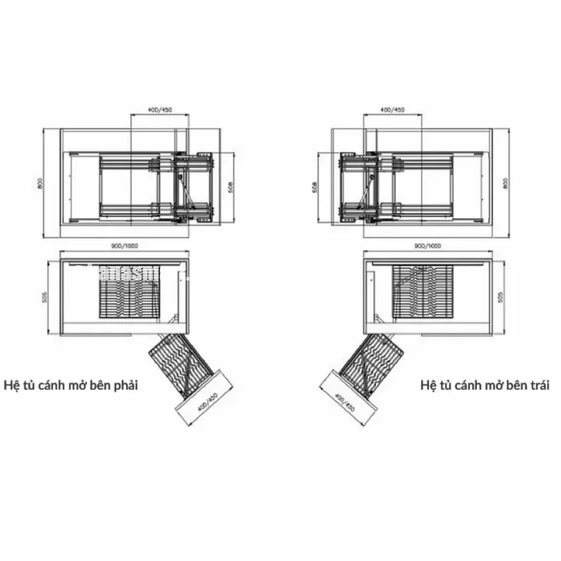 Kệ góc liên hoàn GrandX XMC.45M (L/R) - ke goc lien hoan grandx xmc 45m l r 2