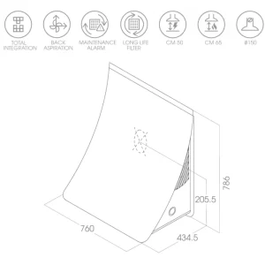 Máy hút mùi Elica NUAGE DRYWALL/F/75 PRF0096484 - may hut mui elica nuage drywall f 75 prf0096484 3