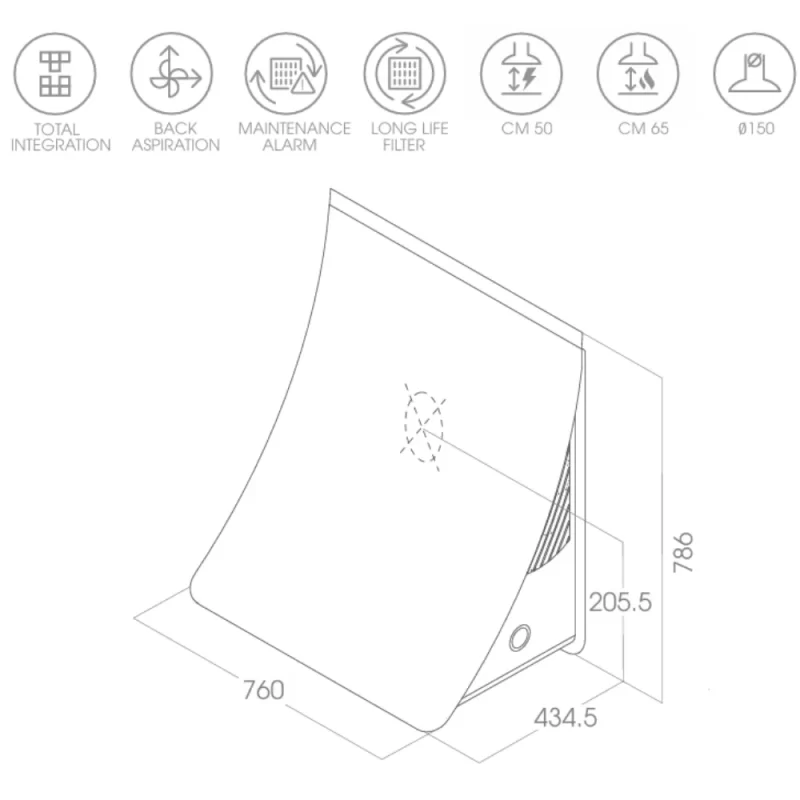 Máy hút mùi Elica NUAGE DRYWALL/F/75 PRF0096484 13 Máy hút mùi Elica NUAGE DRYWALL/F/75 PRF0096484