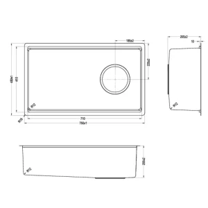 Chậu rửa bát KLUGER KY7545SL-S75 Plus