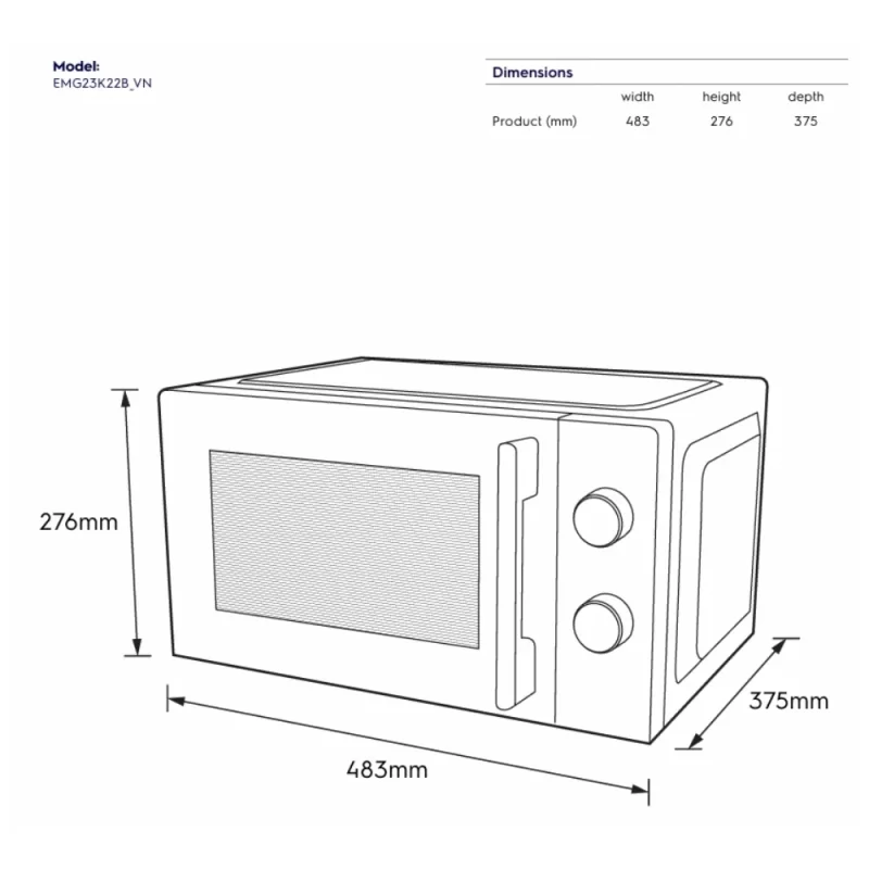 Lò vi sóng ELECTROLUX EMG23K22B 21 Lò vi sóng ELECTROLUX EMG23K22B