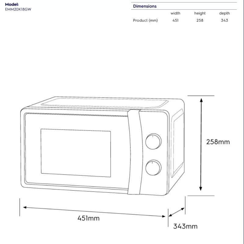 Lò vi sóng ELECTROLUX EMM20K18GW 17 Lò vi sóng ELECTROLUX EMM20K18GW