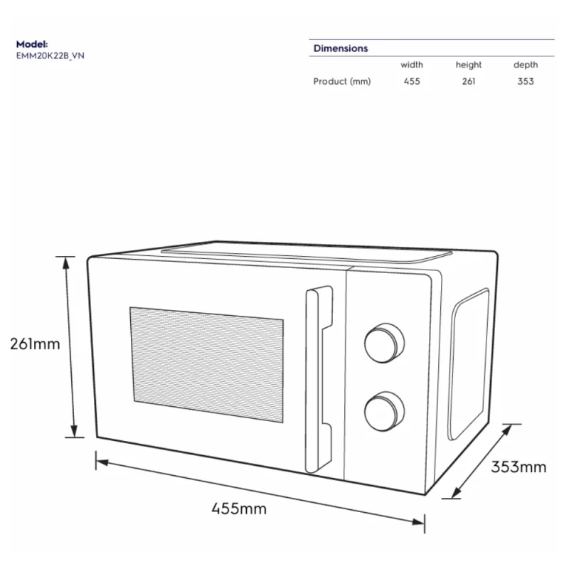 Lò vi sóng ELECTROLUX EMM20K22B 13 Lò vi sóng ELECTROLUX EMM20K22B
