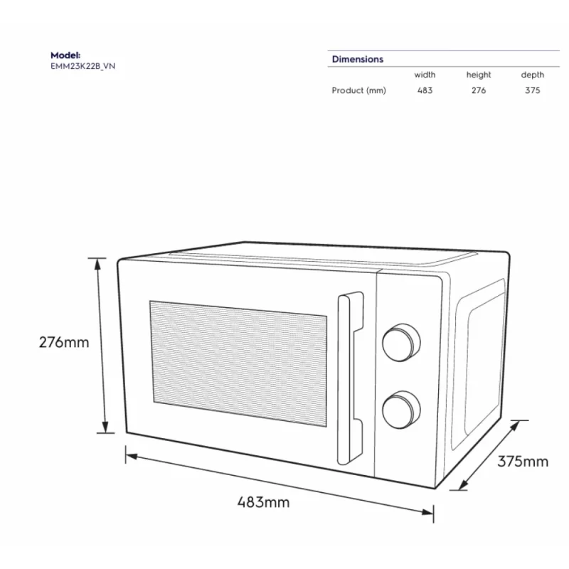 Lò vi sóng ELECTROLUX EMM23K22B 19 Lò vi sóng ELECTROLUX EMM23K22B