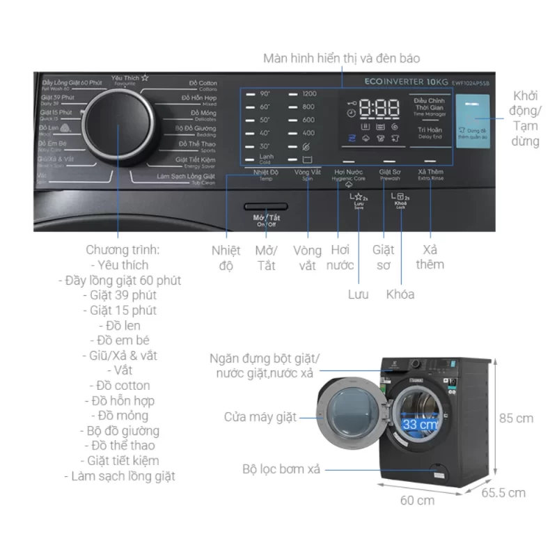 Máy giặt ELECTROLUX EWF1024P5SB 17 Máy giặt ELECTROLUX EWF1024P5SB